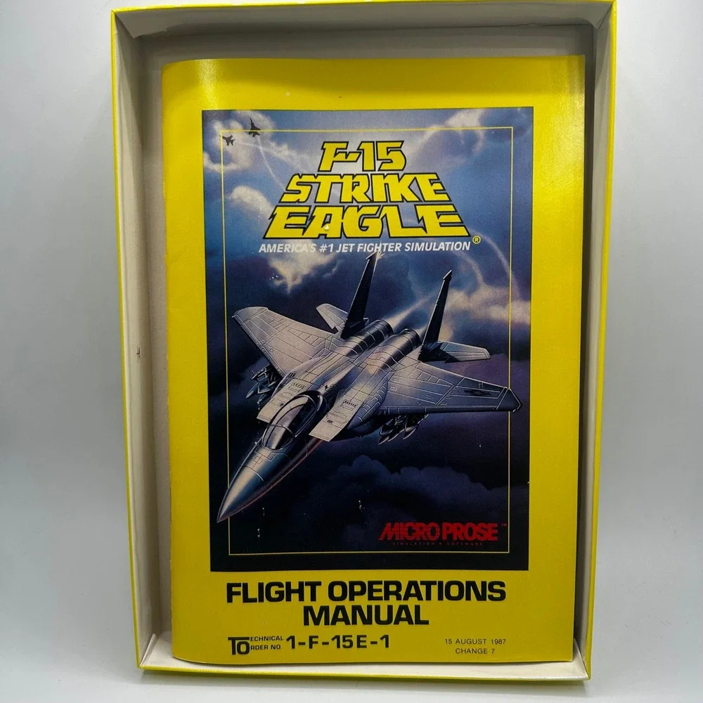 F-15 Strike Eagle MicroProse Apple II IIe IIc Vintage 1985 Big Box Flight Sim